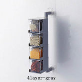 Creative multi-functional kitchen seasoning box wall-mounted spice organizer with multiple tiers and sleek finish