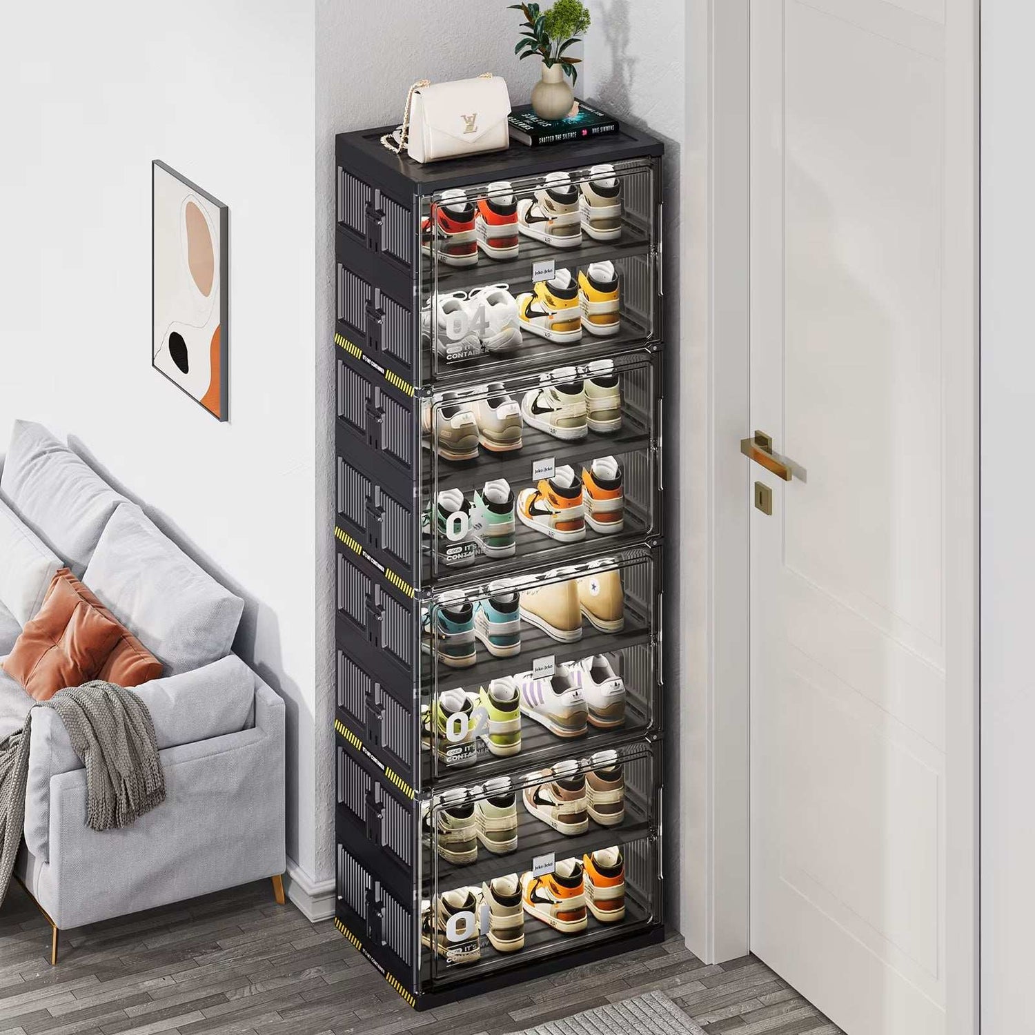 6 Tiers 12 Pairs Shoe Storage