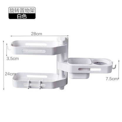 No-Drill Rotating Organizer Rack | Bathroom, Kitchen & Vanity Storage