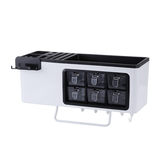 Wall-mounted home storage jar organizer with transparent drawers for spices and utensils in kitchen