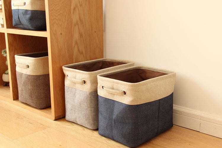 Cotton Linen Desktop Storage Basket