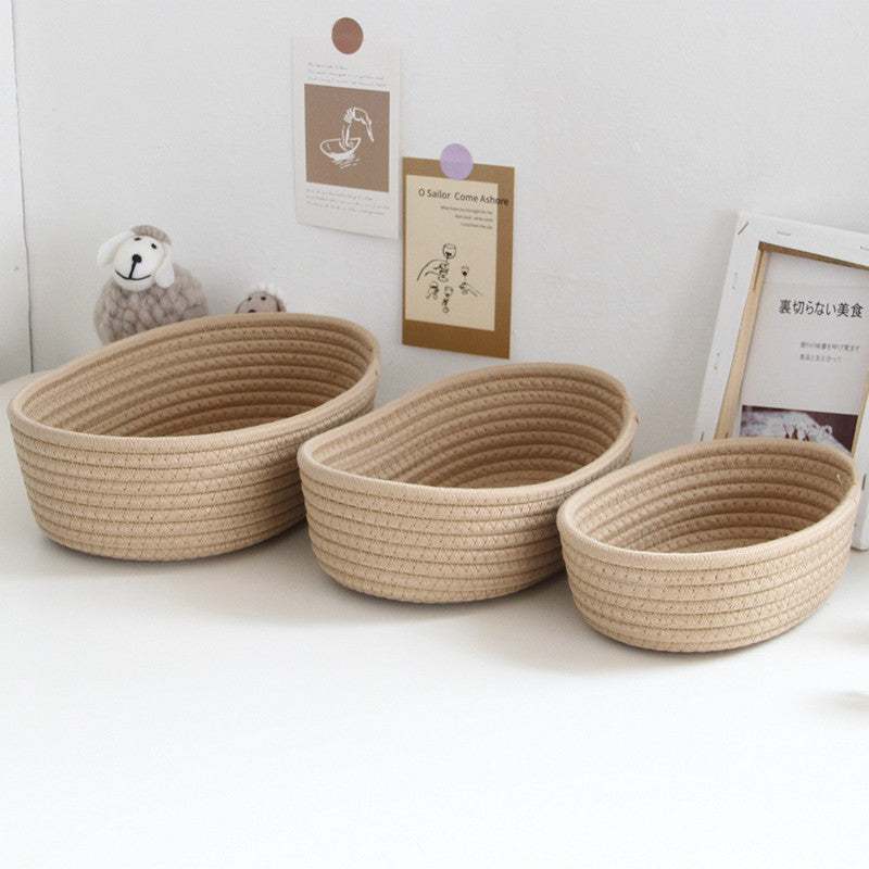 Scandinavian cotton rope storage basket