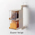 Wall-mounted Creative Multi-Functional Kitchen Seasoning Box holding spice jars and condiments in a modern kitchen