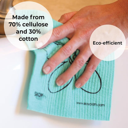 Eco-Friendly 4-Pack Swedish Dishcloths - Reusable, Versatile Cleaning Cloths for Kitchen & Household, Dishwasher & Dryer Safe, Assorted Colors