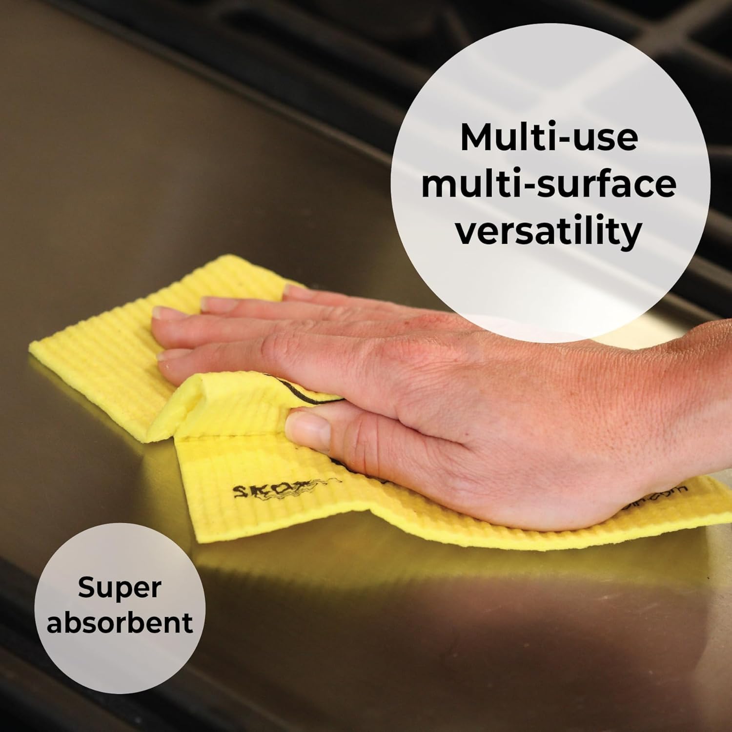 Eco-Friendly 4-Pack Swedish Dishcloths - Reusable, Versatile Cleaning Cloths for Kitchen & Household, Dishwasher & Dryer Safe, Assorted Colors
