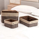 Cotton Linen Desktop Storage Basket