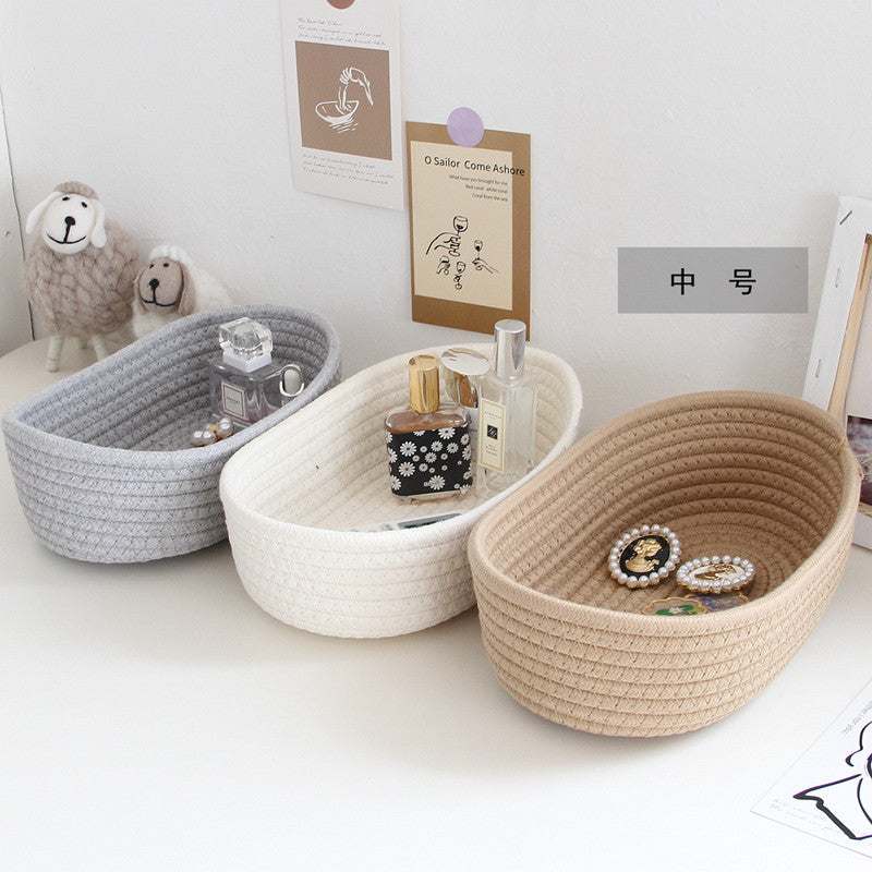 Scandinavian cotton rope storage basket