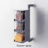 Creative multi-functional kitchen seasoning box wall-mounted spice organizer with multiple tiers and modern design