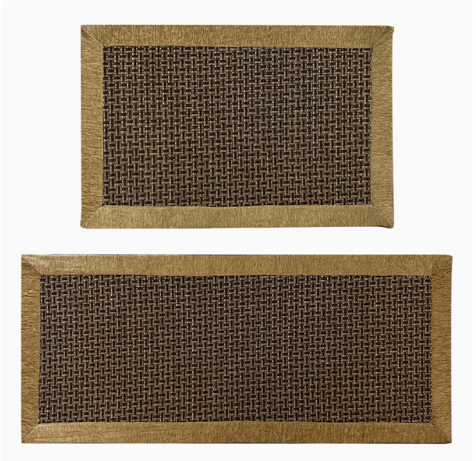 2-pack durable non-slip waterproof kitchen floor mats with weave style design