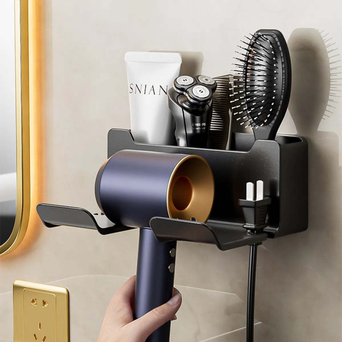 Wall-Mounted Hair Dryer Bracket