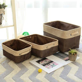 Cotton Linen Desktop Storage Basket