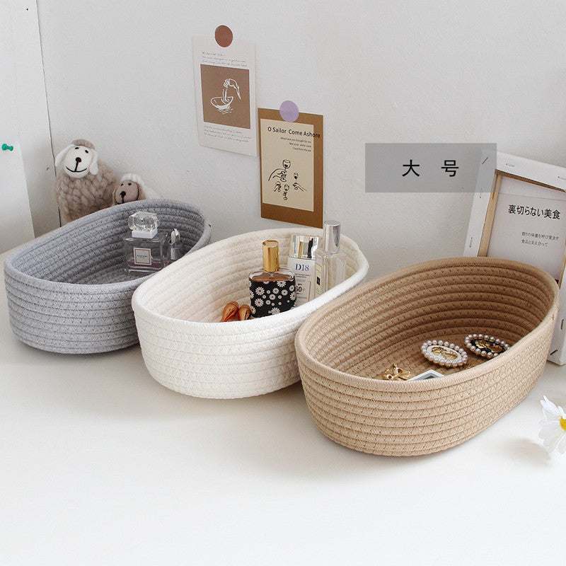 Scandinavian cotton rope storage basket